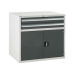 Euroslide cabinet with 2 drawers and 1 cupboard in grey