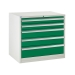 Euroslide cabinet with 5 drawers in green