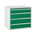 Euroslide cabinet with 4 drawers in green