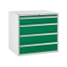 Euroslide cabinet with 4 drawers in green