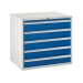 Euroslide cabinet with 5 drawers in blue