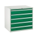 Euroslide cabinet with 5 drawers in green