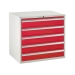 Euroslide cabinet with 5 drawers in red