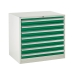 Euroslide cabinet with 7 drawers in green