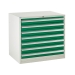 Euroslide cabinet with 7 drawers in green