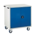 Mobile Euroslide cabinet with 1 cupboard in blue