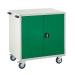 Mobile Euroslide cabinet with 1 cupboard in green