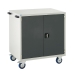 Mobile Euroslide cabinet with 1 cupboard in grey