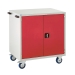 Mobile Euroslide cabinet with 1 cupboard in red