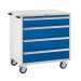 Mobile Euroslide cabinet with 4 drawers in blue