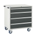 Mobile Euroslide cabinet with 4 drawers in grey