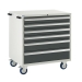 Mobile Euroslide cabinet with 6 drawers in grey