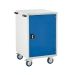 Mobile Euroslide cabinet with 1 cupboard in blue