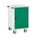 Mobile Euroslide cabinet with 1 cupboard in green