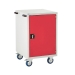 Mobile Euroslide cabinet with 1 cupboard in red