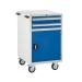 Mobile Euroslide cabinet with 2 drawers and 1 cupboard in blue