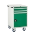 Mobile Euroslide cabinet with 2 drawers and 1 cupboard in green