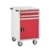 Mobile Euroslide cabinet with 2 drawers and 1 cupboard in red