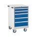 Mobile Euroslide cabinet with 5 drawers in blue