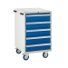 Mobile Euroslide cabinet with 5 drawers in blue