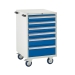 Mobile Euroslide cabinet with 6 drawers in blue