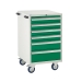 Mobile Euroslide cabinet with 6 drawers in green