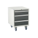 Under bench Euroslide cabinet with 3 drawers in grey