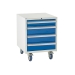 Under bench Euroslide cabinet with 4 drawers in blue