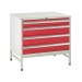 Under bench Euroslide cabinet and stand with 4 drawers in red