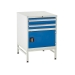 Under bench Euroslide cabinet and stand with 2 drawers and 1 cupboard in blue