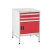 Under bench Euroslide cabinet and stand with 2 drawers and 1 cupboard in red