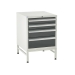 Under bench Euroslide cabinet and stand with 4 drawers in grey