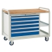 Trolley with beech top and 5 drawers