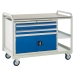 Trolley with laminate top, 2 drawers and 1 cupboard
