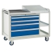 Trolley with sloping top and 4 drawers