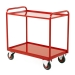 Tray Trolley With Timber Trays In Red