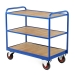 Tray Trolley with Timber Trays in Blue