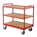 Tray Trolley with Timber Trays in Red