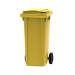 Yellow 120 litre wheelie bin