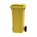 Yellow 140 litre wheelie bin