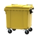 Yellow 1100 litre wheeled bin