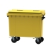 Yellow 500 litre wheeled bin