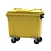 Yellow 660 litre wheeled bin