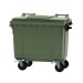 Green 660 litre wheeled bin