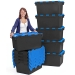 Stacking And Nesting Black And Blue Crates