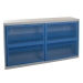 Sliding Door Mesh Cabinets In Blue Closed