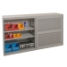 Sliding Door Mesh Cabinets In Grey Open