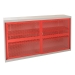 Sliding Door Mesh Cabinets In Red Closed