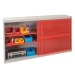 Sliding Door Mesh Cabinets In Red Open