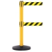 Twin Safety Belt Barriers Yellow Post With Chevron Belt